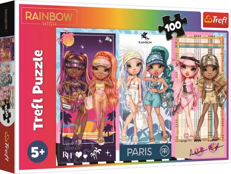 Trefl - Puzzle - Rainbow High: Dúhové bábiky / 100 dielikov / 41 x 27.5 cm / vek 5+