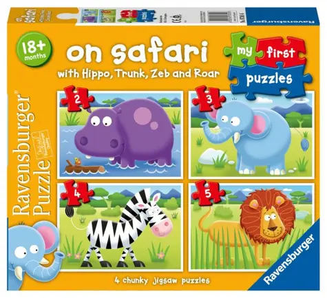 Ravensburger - Puzzle - Moje prvé puzzle Na Safari / 2 +3 +4 +5 dielikov / od 1 rokov
