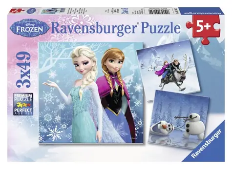Ravensburger - Puzzle - Disney Ľadové kráľovstvo: dobrodružstvo na snehu / 3x49 dielikov / od 5 rokov