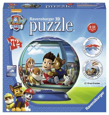 Ravensburger 3D Tlapková Patrola puzzleball / 72 dielikov / od 6 rokov