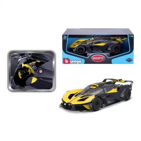 Bburago TOP Bugatti Bolide Yellow/Black / mierka 1:18 / od 3 rokov / Žltá/Čierna
