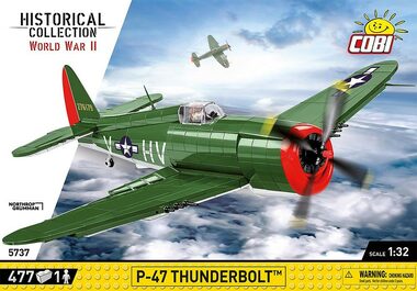 COBI 5737 Stíhacie lietadlo P-47 Thunderbold / 1:32 / 477 kociek / od 8 rokov