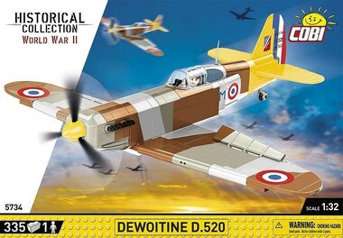 COBI 5734 Stíhacie lietadlo Dewoitine D.520 / 1:32 / 335 kociek / od 8 rokov