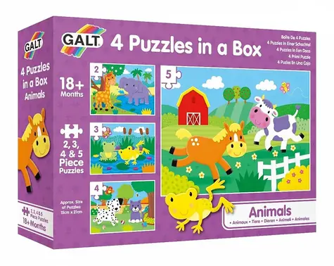 Galt 4 Puzzle v krabici - Zvieratká / od 3 rokov