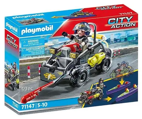 Playmobil® City Action 71147 Terénna štvorkolka špeciálnej jednotky / Počet dielikov: 59 / od 5 rokov