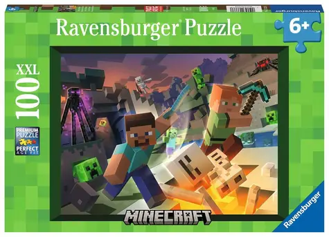 Ravensburger - Puzzle - Minecraft: Monštrá z Minecraftu / 100 dielikov / od 6 rokov