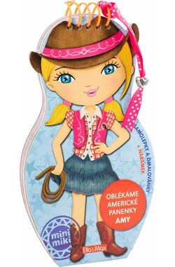 Presco Group Ella&amp;Max Obliekame americké bábiky AMY - omaľovánky / Jazyková verzia: CZ / od 3 rokov
