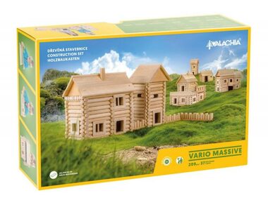Walachia Drevená stavebnica Vario Massive 209 dielikov / od 5 rokov / 209 dielov / Obtiažnosť: nízka