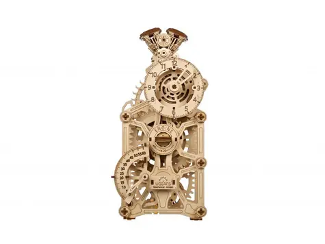 Ugears 3D drevené mechanické puzzle Hodiny motora / od 14 rokov / 265 dielikov / Obtiažnosť: stredná