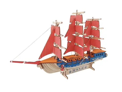 Woodcraft Drevené 3D puzzle Európska plachetnica / 77 dielikov / od 8 rokov / Obtiažnosť: jednoduchá