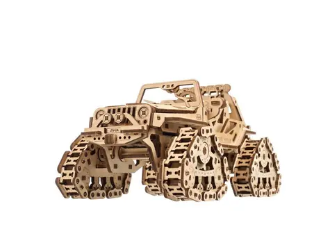 Ugears 3D drevené mechanické puzzle Pásové terénne vozidlo / od 14 rokov / 423 dielikov / Obtiažnosť: stredná