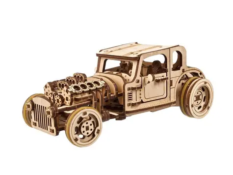 Ugears 3D drevené mechanické puzzle The Hot Rod Furious / od 14 rokov / 207 dielikov / Obtiažnosť: stredná 