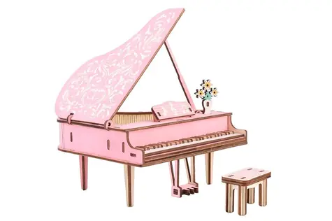 Woodcraft Drevené 3D puzzle Piáno / 78 dielikov / od 8 rokov / Obtiažnosť: jednoduchá 