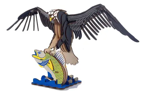 Woodcraft Drevené 3D puzzle Orol / 84 dielikov / od 8 rokov / Obtiažnosť: jednoduchá 