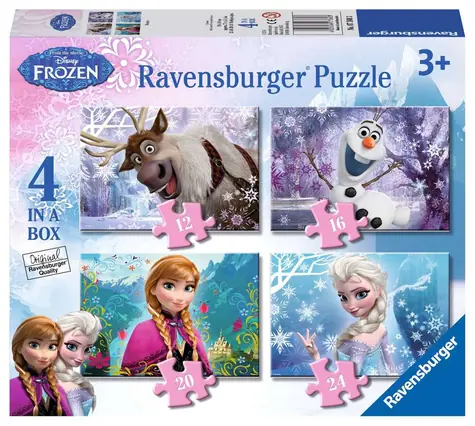 Ravensburger Disney: Ľadové kráľovstvo 2 4 v 1 - 12+16+20+24 dielikov / od 3 rokov 