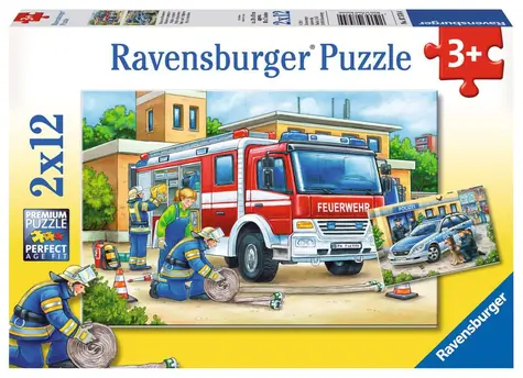Ravensburger Polícia a hasiči / 2x12 dielikov / od 3 rokov 