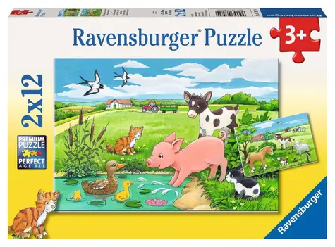 Ravensburger Mláďatá na farme / 2x12 dielikov / od 3 rokov 