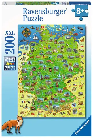 Ravensburger Farebná mapa Nemecka / 200 dielikov / od 8 rokov 