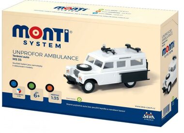 SEVA Stavebnica Monti Unprofor Ambulancia / 30 dielikov / mierka: 1:35 / od 6 rokov