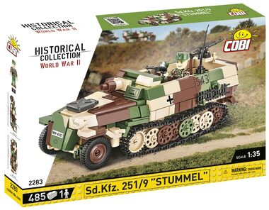 Cobi 2283 Nemecký kolopásový obrnený transportér Sd.Kfz. 251/9 / 1:35 / 485 kociek / 1 figúrka / od 8 rokov