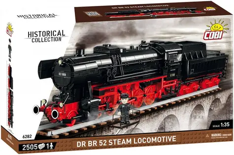 Cobi 6282 Parná lokomotíva DR BR 52 s tendrem / 1:35 / 2505 kociek / 1 figúrka / od 10 rokov