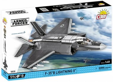 Cobi 5830 Americký bojový letún Lockheed Martin F-35B Lightning II RAF / 1:48 / 594 kociek / 1 figúrka / od 8 rokov