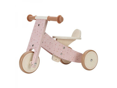 Little Dutch Odrážadlo trojkolka drevená Pink ružová / od 12 mesiacov