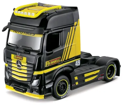 Maisto Custom Rigs- Mercedes-Benz Actros 1851 čierno-žltá / mierka 1:64 / od 3 rokov