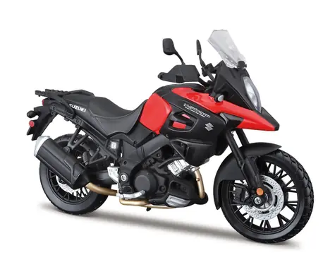 Maisto Suzuki V-Strom červená / mierka 1:12 / podstavec / od 3 rokov