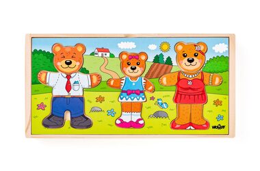 Woody Šatníková skriňa - Obleč si svoju medvediu rodinku / od 10 mesiacov