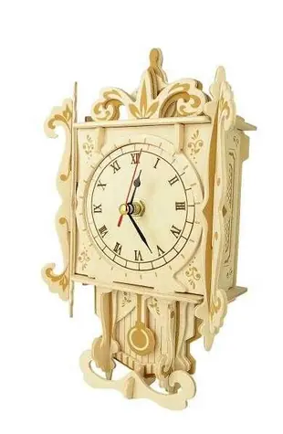 Woodcraft Drevené 3D puzzle hodiny kyvadlové / od 8 rokov / Obtiažnosť: stredná