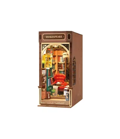 Robotime 3D Zarážka na knihy miniatúra domčeka Kníhkupectvo / od 14 rokov / 194 dielikov / Obtiažnosť: stredná