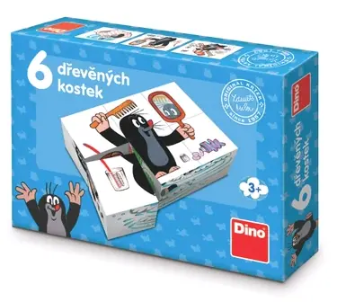 Dino Drevené obrázkové kocky Krtko 6 ks / od 3 rokov