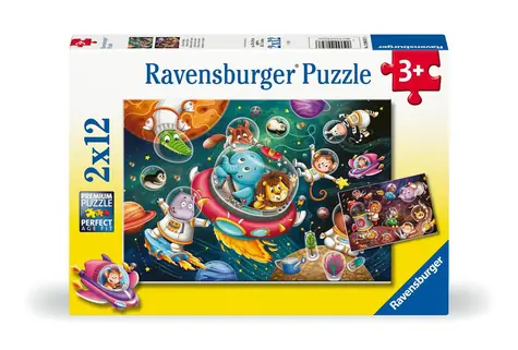 Ravensburger Zvieratká vo vesmíre - 2x12 dielikov / od 3 rokov