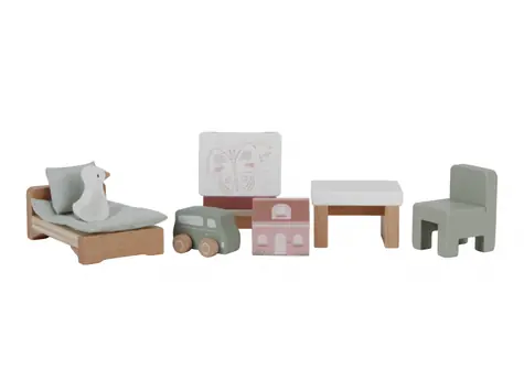 Little Dutch Sada detská izba do domčeka pre bábiky drevená / od 3 rokov