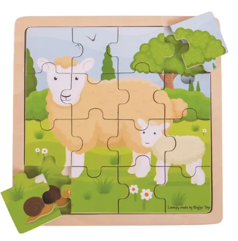Bigjigs Toys puzzle - Ovečka s jahniatkom / od 2 rokov