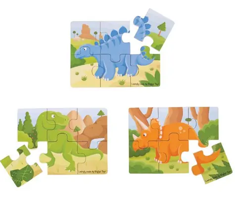 Bigjigs Toys Puzzle 3v1 dinosaury / od 2 rokov