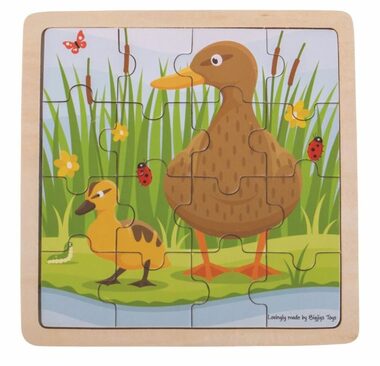 Bigjigs Toys puzzle Kačička s káčatkom / od 2 rokov