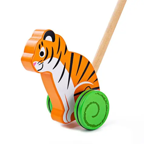 Bigjigs Baby Drevený jazdík Tiger / od 1 roka