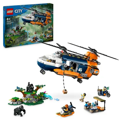 LEGO® City Exploration 60437 Helikoptéra na prieskum džungle v základnom tábore / Počet dielikov: 881 / od 8 rokov