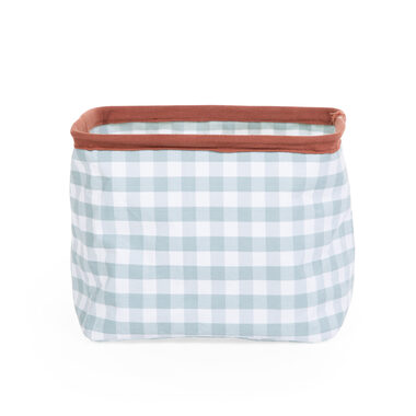 Childhome Kôš na hračky 20x20x25 cm Vichy Sage Green / Rozmery: 20 x 20 x 25 cm