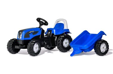 Rollytoys Šliapací traktor Rolly Kid Landini modrý s vlekom / od 3 rokov