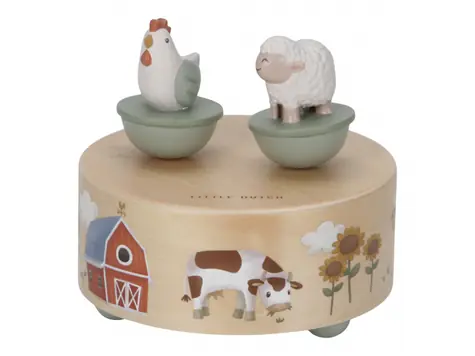 Little Dutch Hudobný box naťahovací Farma / od 12 mesiacov