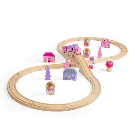 Bigjigs Rail Drevená vláčikodráha osmička pre princezné / 35 dielov / od 3 rokov
