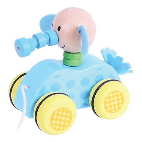Bigjigs Toys Ťahacia hračka na povrázku sloníča / od 3 rokov