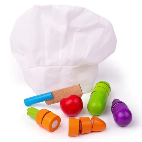 Bigjigs Toys Drevená krájacia zelenina s čiapkou / od 18 mesiacov