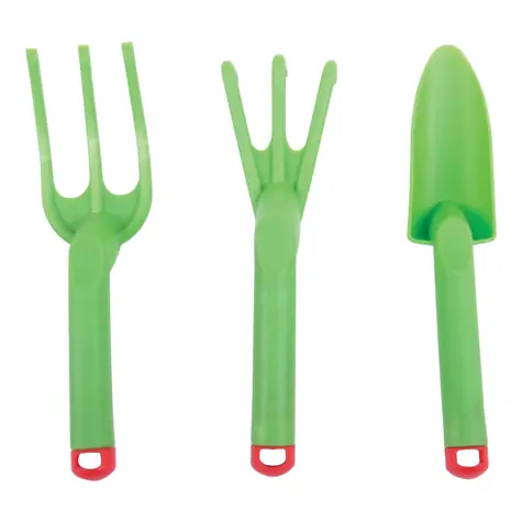 Bigjigs Toys Záhradný set náradie plastový zelený 3ks / od 3 rokov