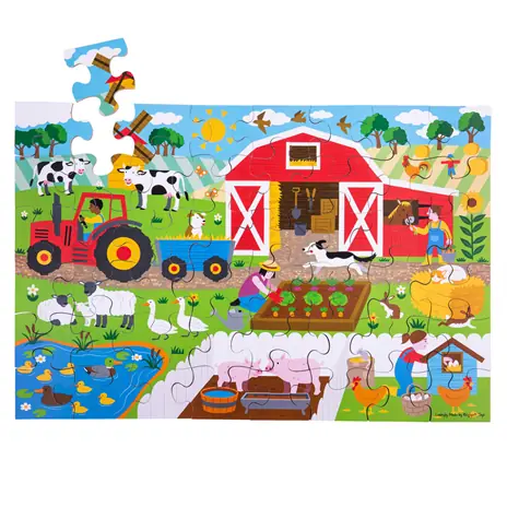 Bigjigs Toys Podlahové puzzle Farma / 48 dielikov / od 3 rokov