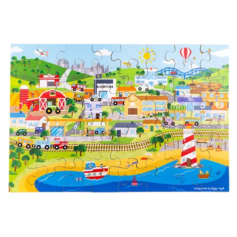 Bigjigs Toys Podlahové puzzle Mesto 48 dielikov / od 2 rokov