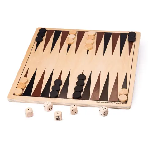Bigjigs Toys Drevený backgammon / od 3 rokov